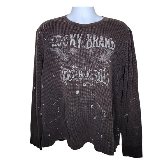 lucky brand black embroidered top