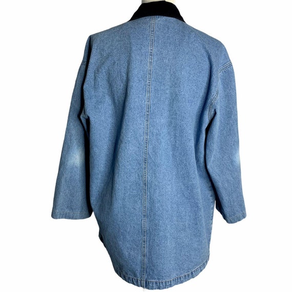 Vintage Denim Shirt Barn Jacket Shacket L Embroid… - image 5