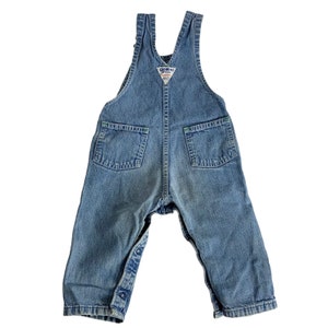 Vintage OshKosh B Gosh Infant Overalls 24m Denim Pockets Snaps Made USA image 5