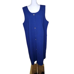 Robe longue modeste Lane Bryant vintage des années 1970 pour femme, taille 2XL, bleu