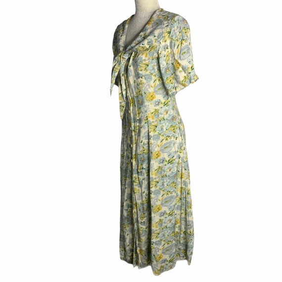 Vintage 90s Floral Maxi Dress L Cream Cottagecore… - image 6