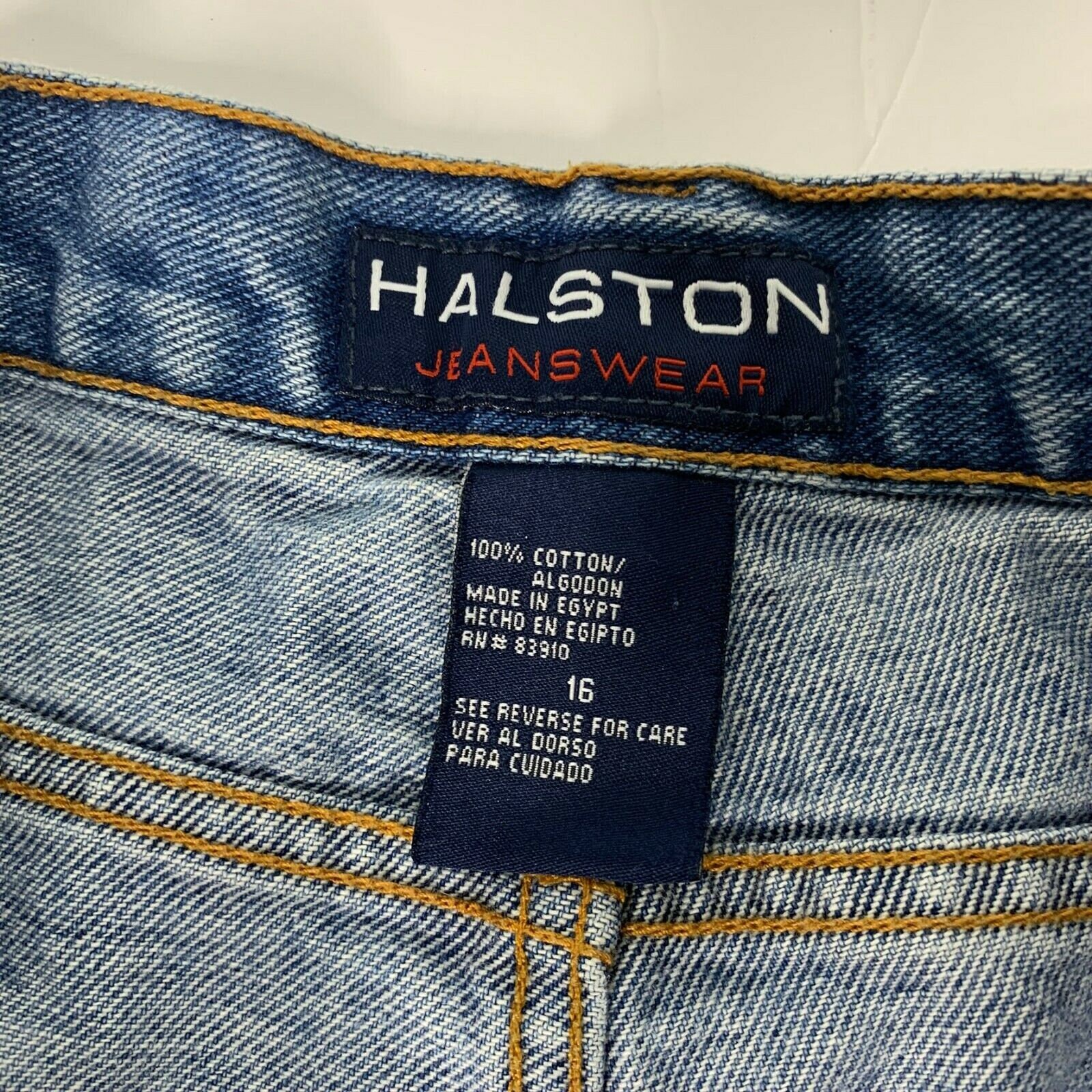 Vintage Halston Jeanswear Denim Shorts 16 Med Wash High | Etsy
