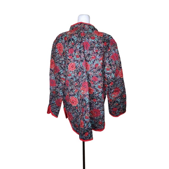 Vintage 80s Quilted Chinese Jacket Womens Size 3X… - image 5