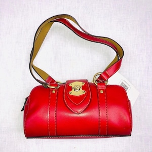 Bolso bandolera Mondani vintage Y2K de piel vegana roja, nuevo