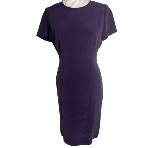 Vintage Dana Buchman Sheath Dress 4 Dark Purple Si