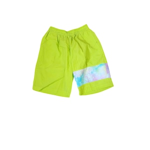 Vintage jaren 80 Costa Picante shorts zwembroek heren S limoengroen met rits