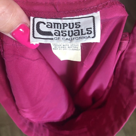 Vtg 80s Campus Casuals of California Hot Pink Ple… - image 10
