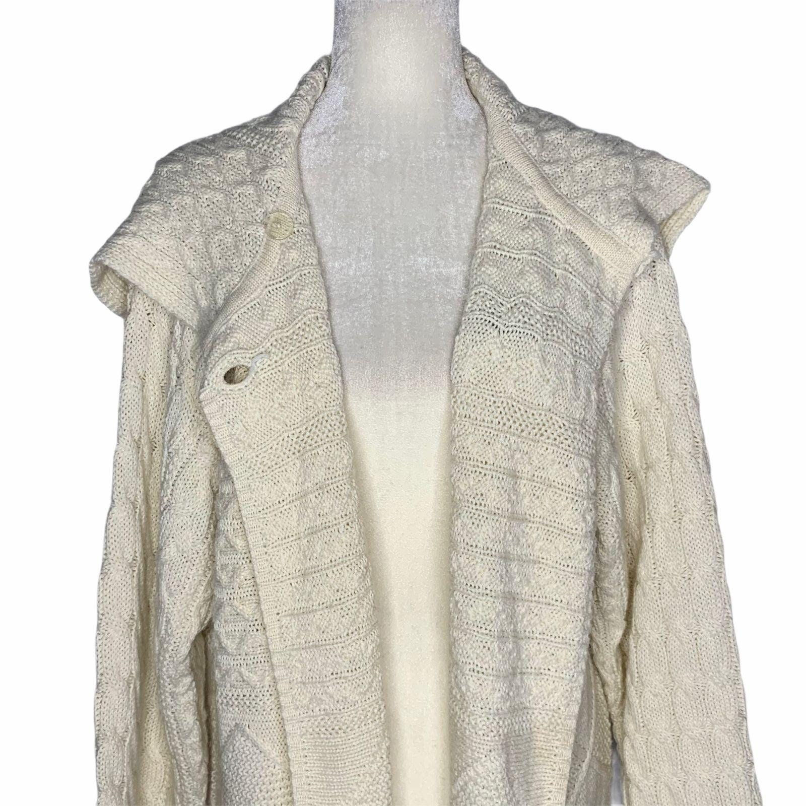 Vintage Liz Sport Cardigan Sweater M Cream Wool Cable Knit Etsy UK