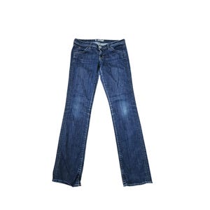 Vintage Y2K Hudson Low Rise Straight Leg Faded Denim Jeans Womens Size 27 Blue