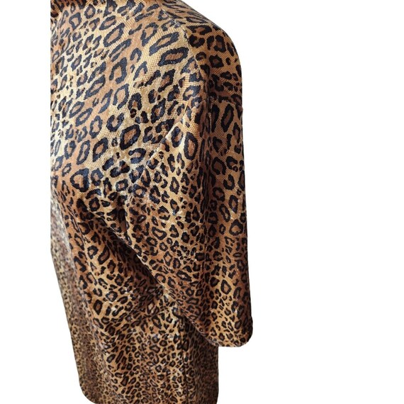 Vintage 60s Orare Velvet Leopard Print Turtleneck… - image 3