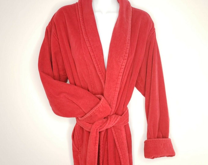 Vintage Victorias Secret Bath Robe Terry Cloth Red S XS Full - Etsy