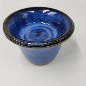 Vintage Brinker Pots Dip Crock Ice Bowl Bright Blue Highfire Stoneware