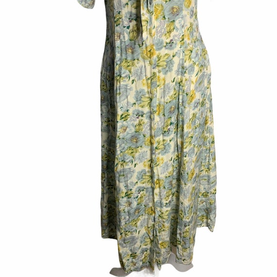 Vintage 90s Floral Maxi Dress L Cream Cottagecore… - image 3