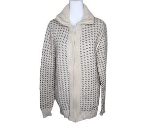 Vintage 60s Cardigan Sears Wool Zip up Sweater 1960 Men Menswear M