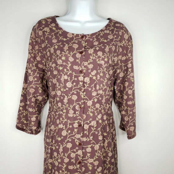 Vintage 90s Eddie Bauer Purple Floral Button Front