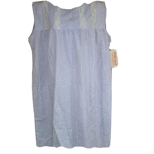 Vintage Glencraft Womens 2XL Blue Sleeveless Nightgown New Sleepwear