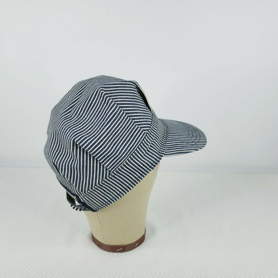 Vintage Engineer Train Conductor Hat Cap Blue Whi… - image 5