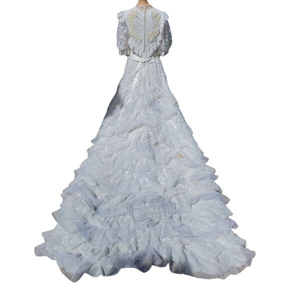 70's Bohemian Style Wedding Dress with Train main image 0