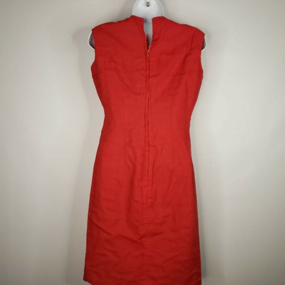 Vintage 60s Asian Inspired Red Sleeveless Sheath … - image 6