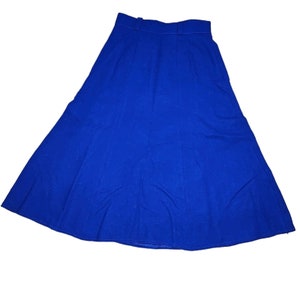 Vintage 80s Liz Claiborne A-Line Midi Skirt Womens Size M Blue Secretary Chic