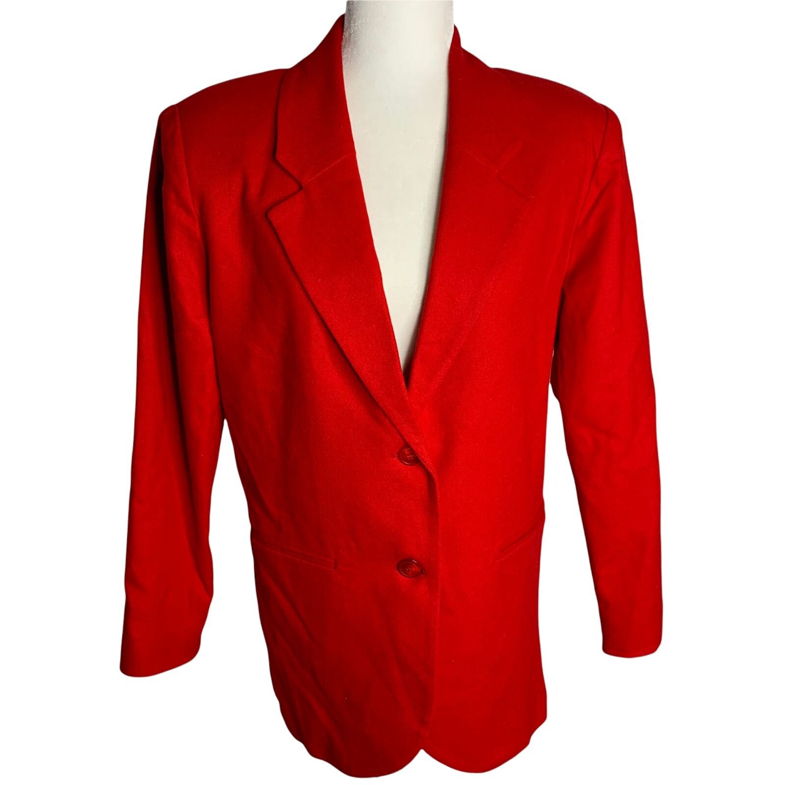 Vintage Basile 2 Button Blazer Jacket 4 Red Wool Lined
