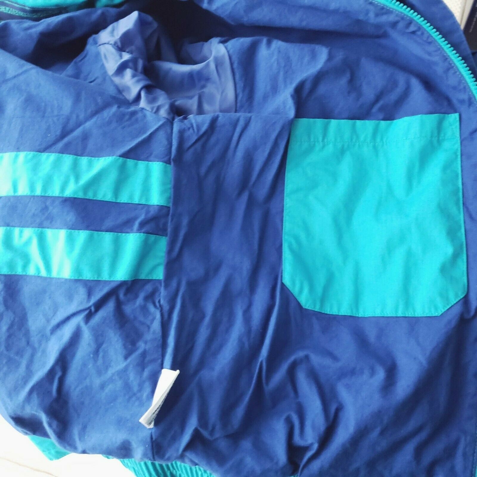 Vintage 80s Mens Members Only Blue Color Block Windbreaker Sailing