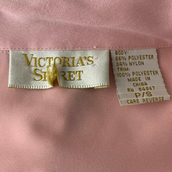 Vintage Victorias Secret Night Shirt S Pink Lace … - image 8