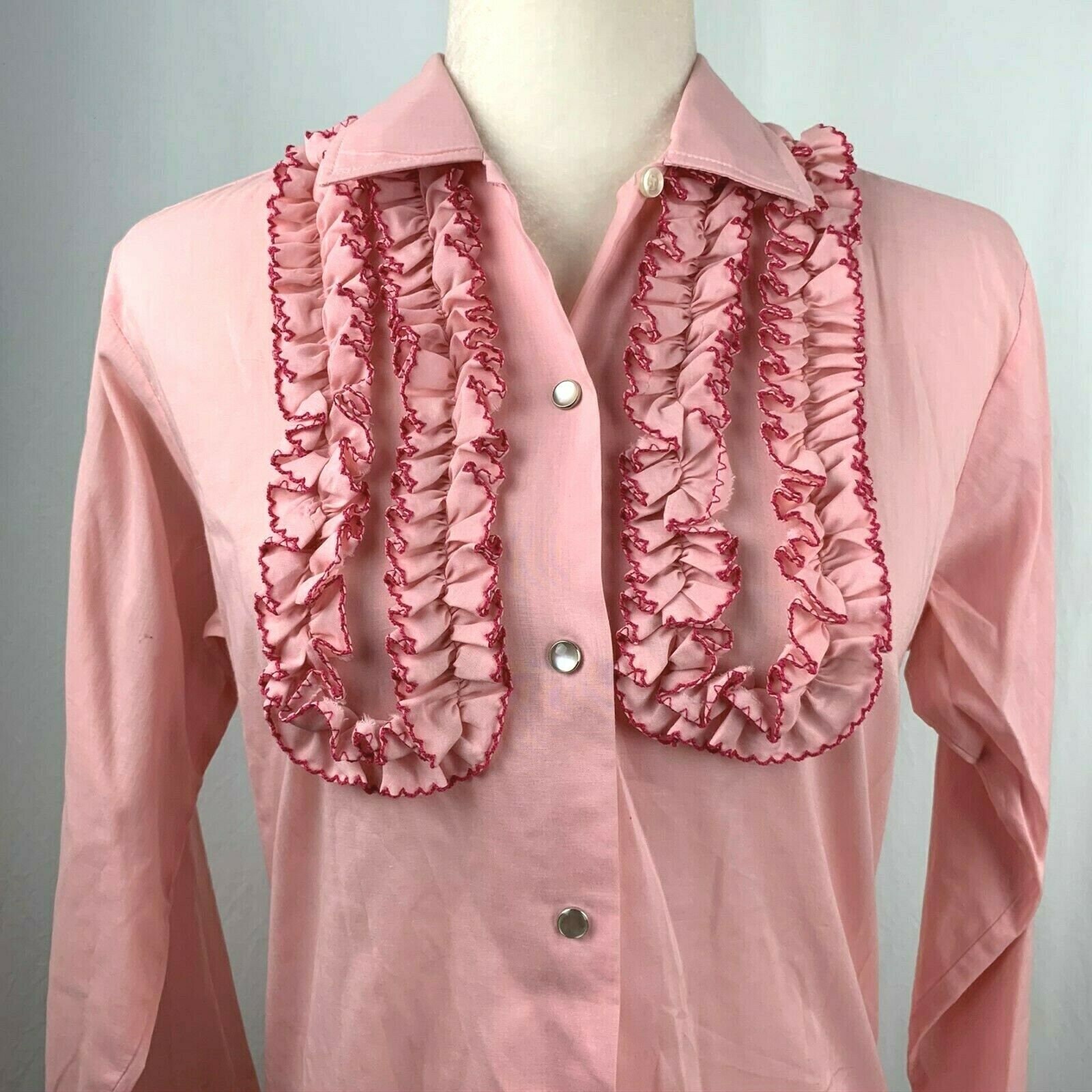 Vintage Western Tuxedo Ruffle Shirt 36 