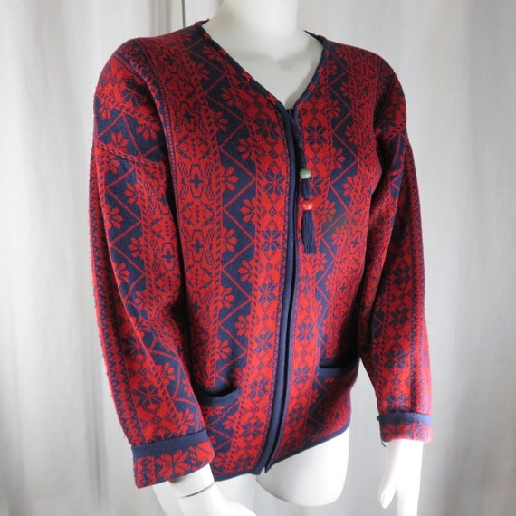 Vtg Obermeyer M Fair Isle Nordic Ski Sweater Snow… - image 5