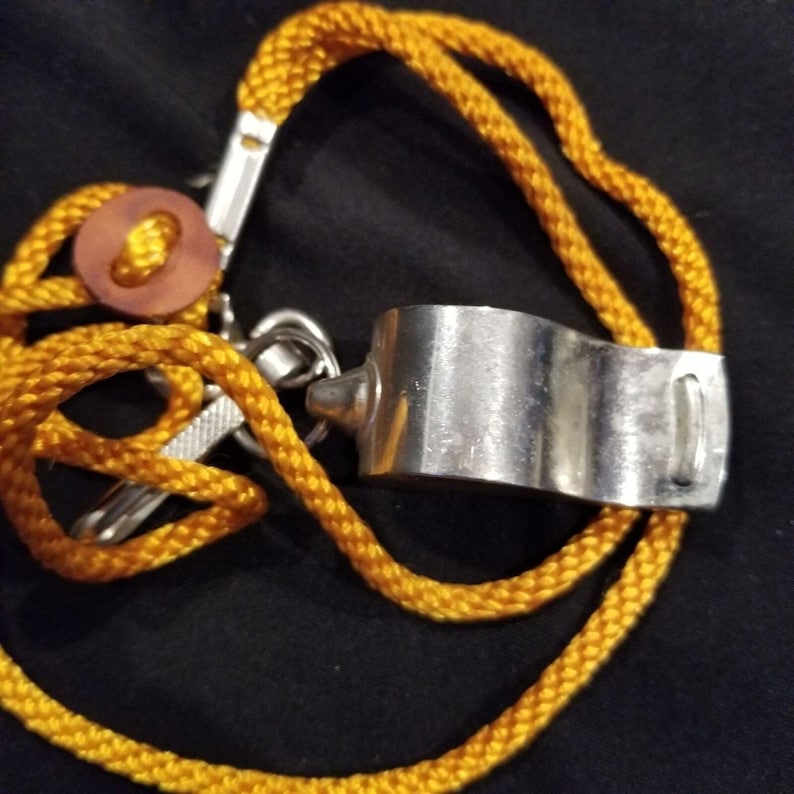 Vintage 1950s Rawlings Acme Whistle Thunder Police Yellow Corded Rope ...