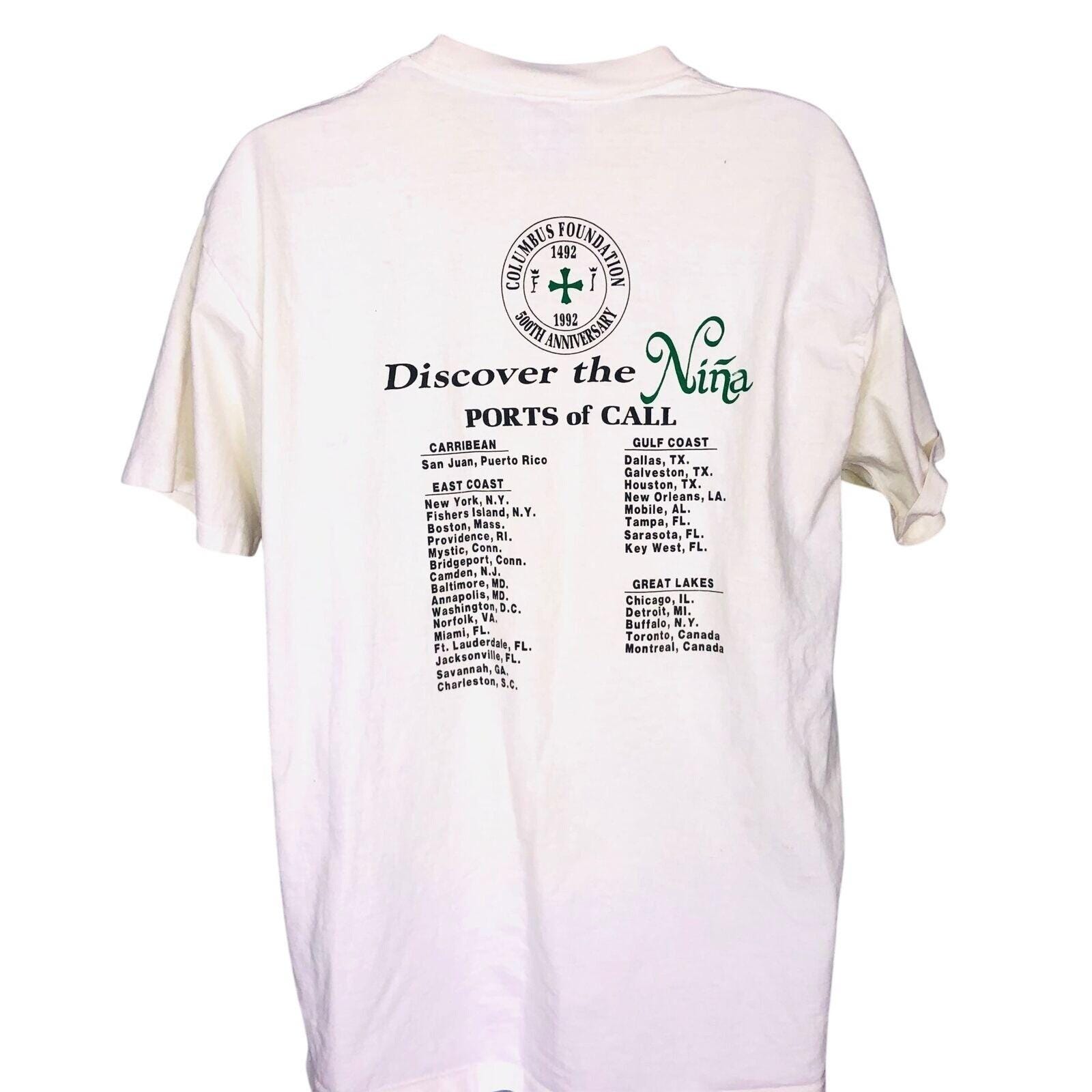ヴィンテージ 90年代 メンズ Tシャツ XL ホワイト ニーナ・コロンブス 