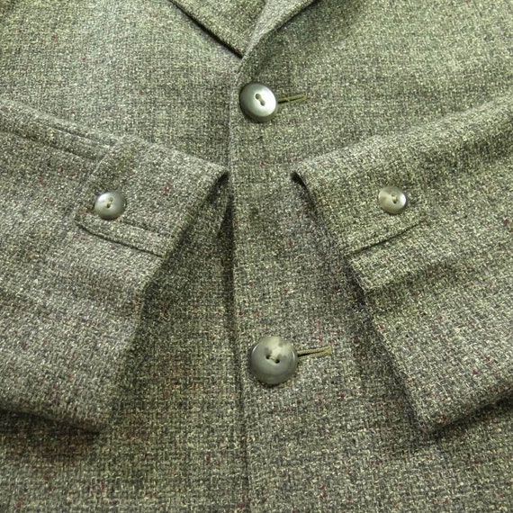 Vintage 50s Dundee Wool Over Coat 44 Gray Nubby F… - image 7