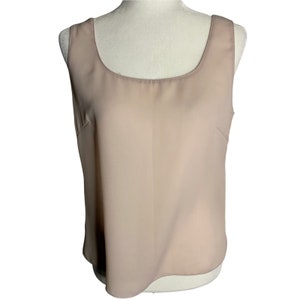 Vintage Rickie Freeman Tank Top Shell 6 Pale Pink Scoop Neck Slightly Sheer