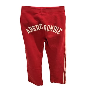 Vintage 90s Y2K Abercrombie Red White Striped Sweatpants XS Workout Track Pants