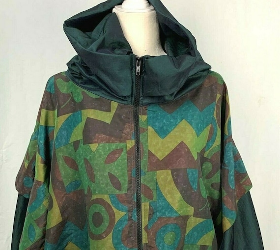 Vintage Kaos Andy Johns Abstract Windbreaker Jacke