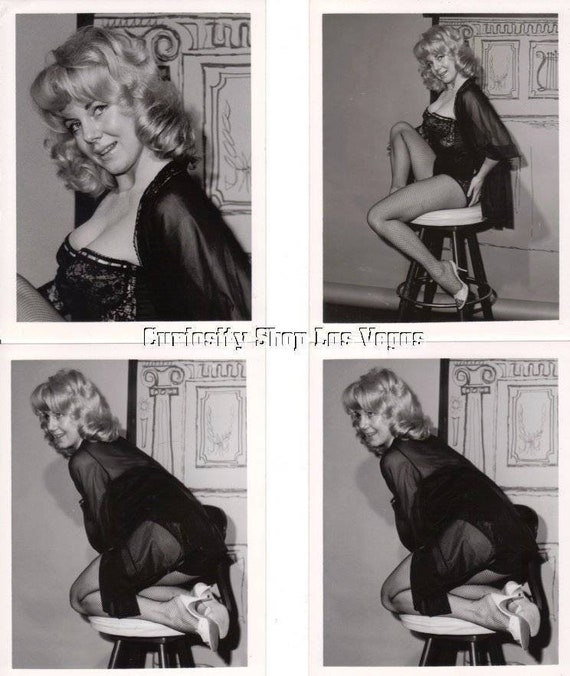 5 Vintage BandW Photo Lot Amateur Sexy Blonde Lingerie Heels