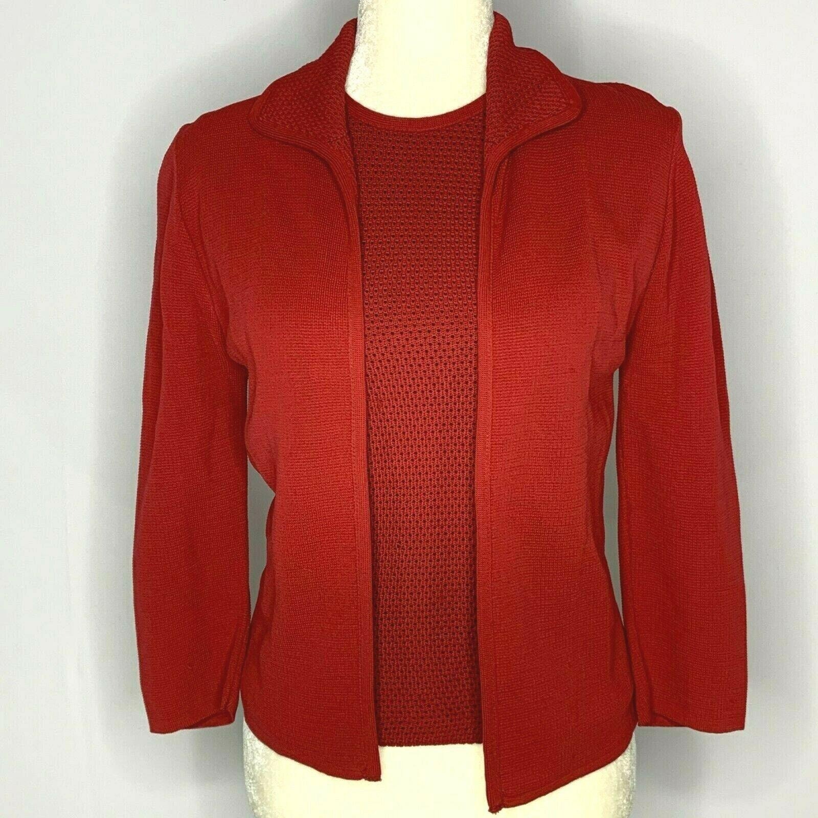 red open front cardigan sweater
