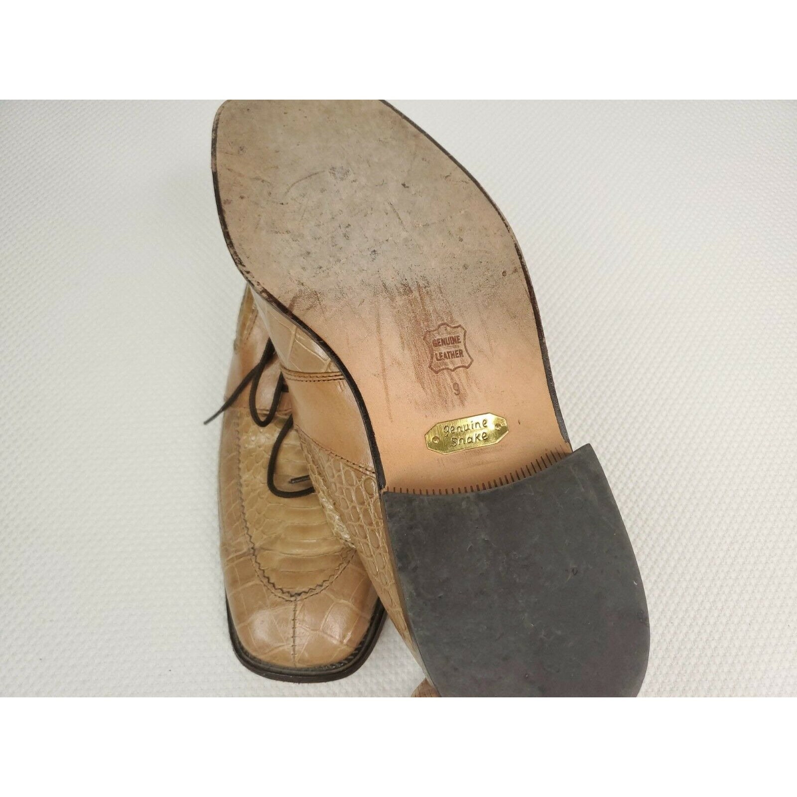Vintage 90s Stacy Adams Genuine Snakeskin Lace up Men