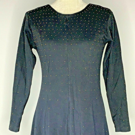 Vintage Ellen Ashley Beaded Midi Dress M Black Lined - Gem Vintage Ellen Ashley Beaded Midi Dress M Black Lined - Gem