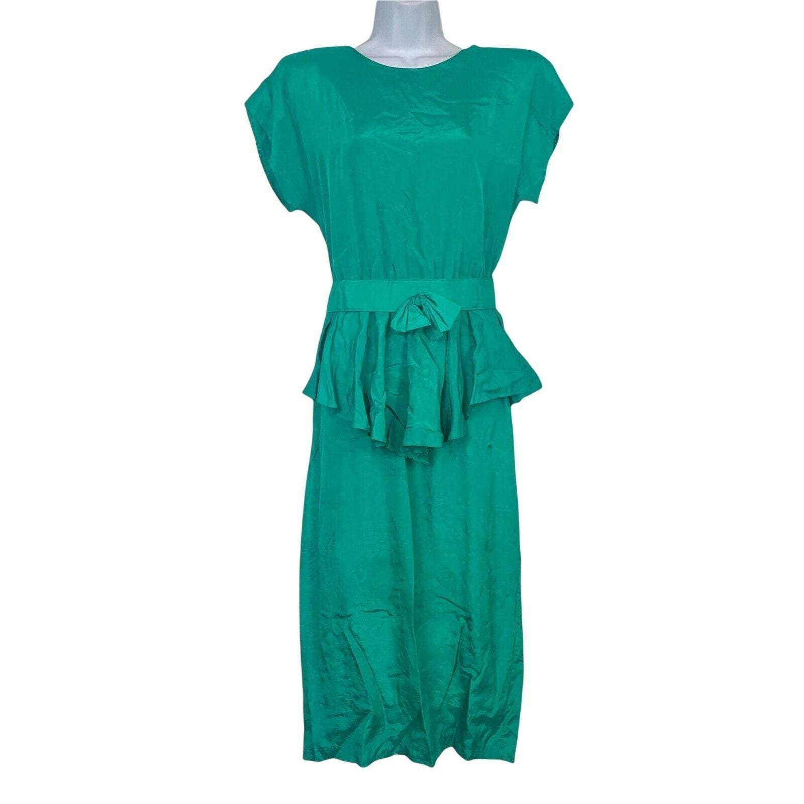 Green Peplum Dress - Etsy