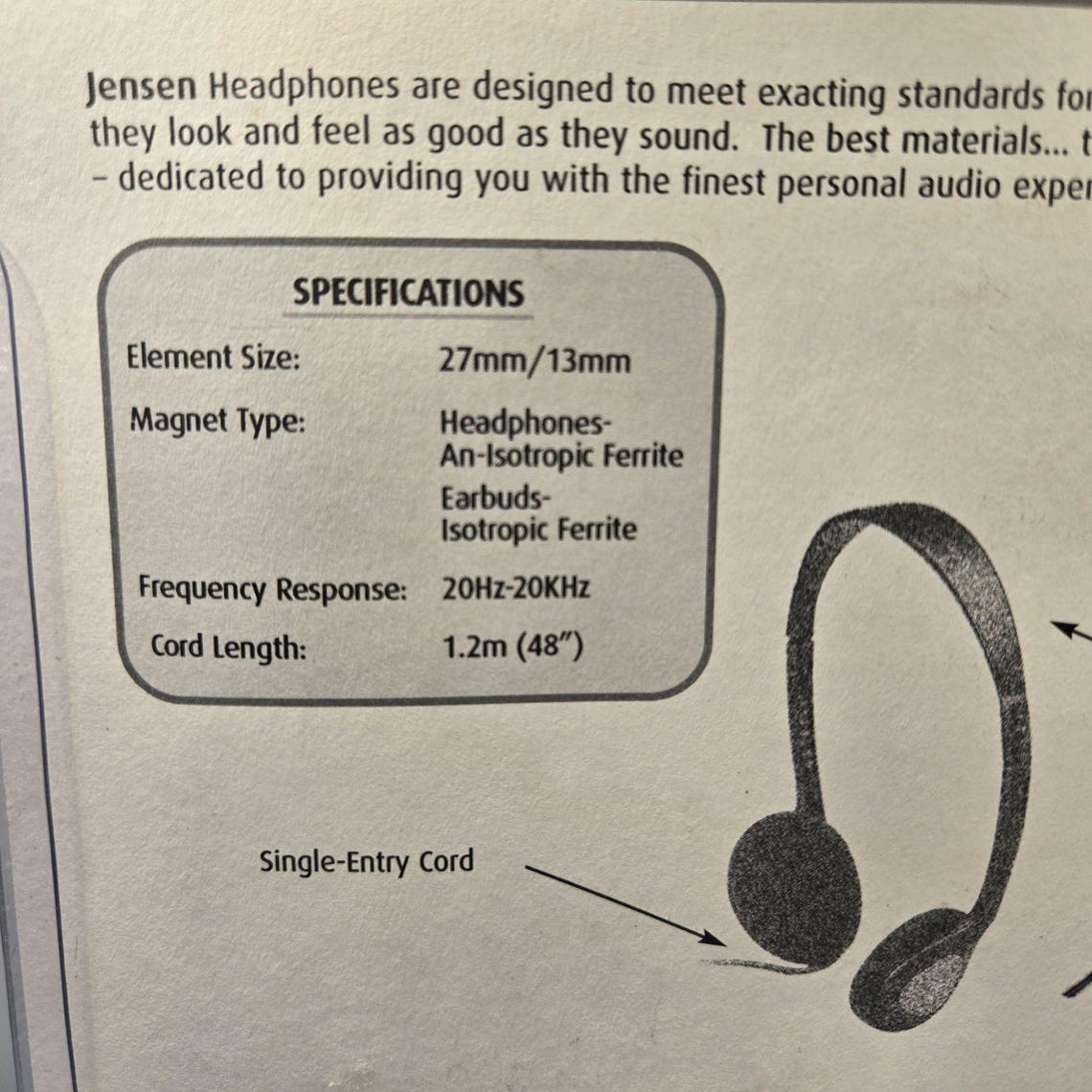 Vintage Jensen Stereo Headphones and Earbuds Combo Foam Ear Pads, photo 4 sur 5