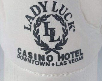 Casquette Vintage Lady Luck Casino Las Vegas - Chapeau Maille Rouge Réglable