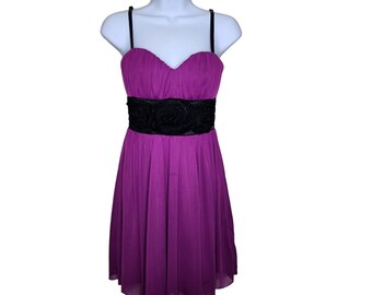 Vintage Y2K Charlotte Russe Festklänning Rose Juniors Storlek S Lila Svart