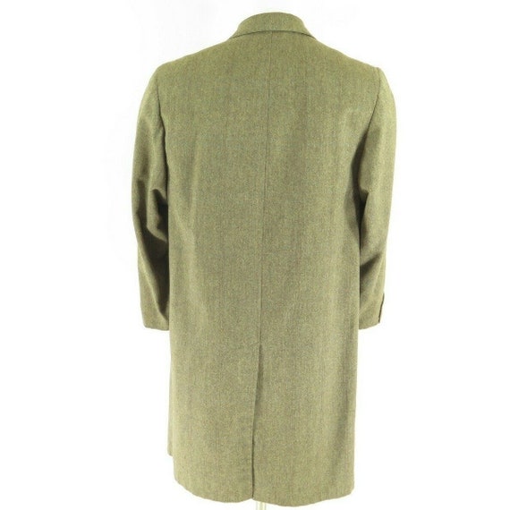 Vintage 50s Desmonds Wool Overcoat M Brown Button… - image 5