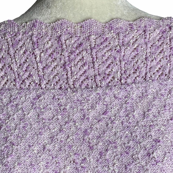 Vintage Boucle Loose Knit Sweater M Purple Boatne… - image 3