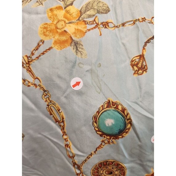 Vintage 90s Avon Silk Floral Turquoise Bomber Jac… - image 3