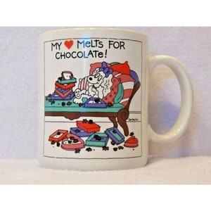 1982 Hallmark Ribbons My Heart Melts For Chocolate Coffee Mug Cup Carpenter
