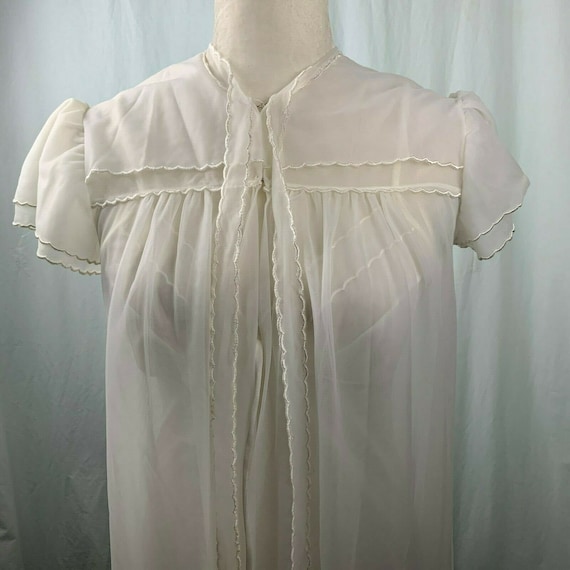 Vintage Val Mode Wedding Peignoir Set S Ivory Chif