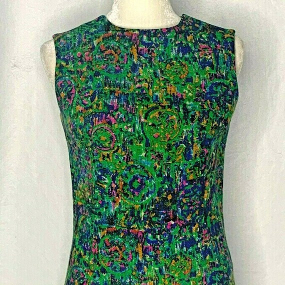 Vintage 60s Youth Guild Wiggle Dress S Green Mod S
