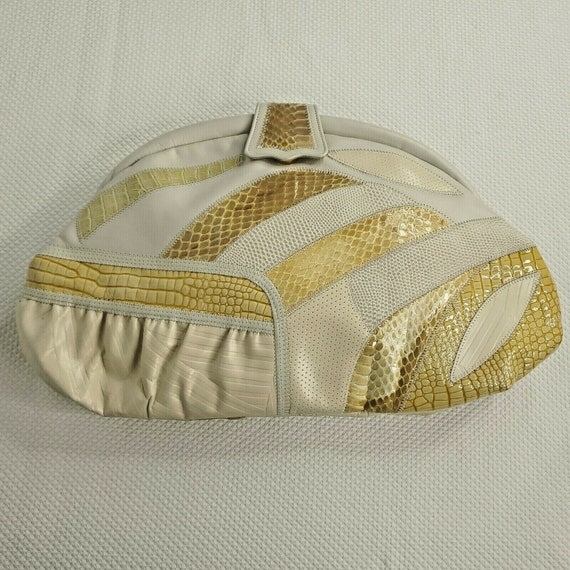 Vintage 80s Palizzio Shoulder Lizard Snakeskin Pat